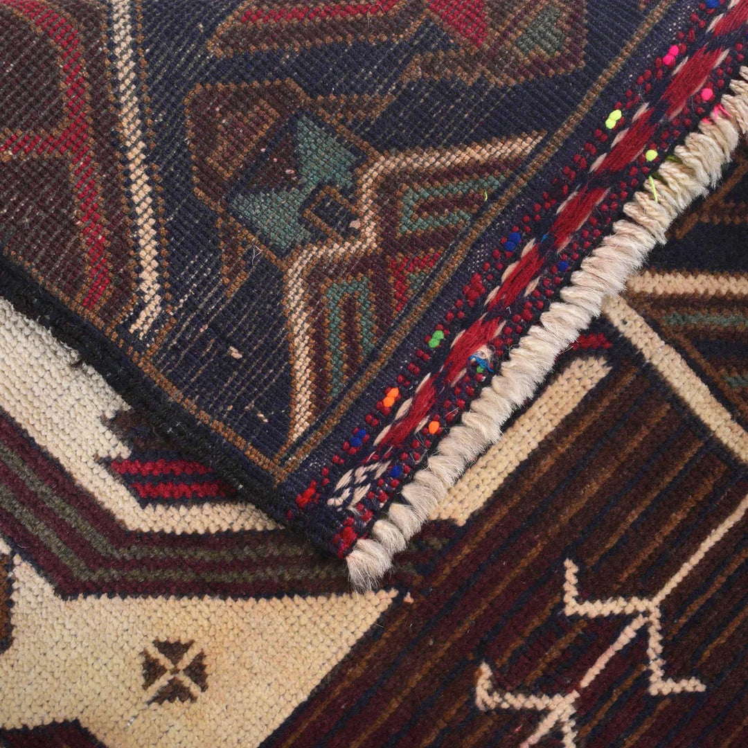 Afghan Baluchi Rug 2' 9" x 5' 0" Hand-Knotted | No. AL73880