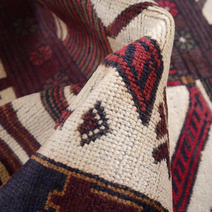 Afghan Baluchi Rug 2' 9" x 5' 0" Hand-Knotted | No. AL73880