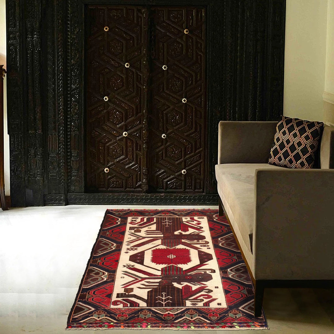 Afghan Baluchi Rug 2' 9" x 5' 0" Hand-Knotted | No. AL73880