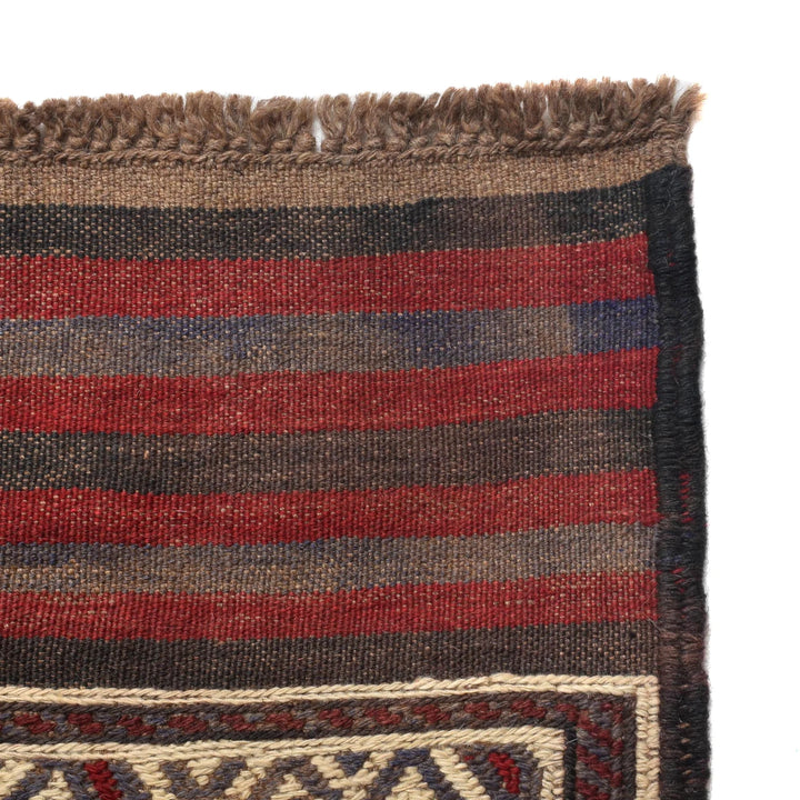 Beige Afghan Saghari Kilim Rug 6' 4" x 9' 2" Flat-Weave | No. AL73962