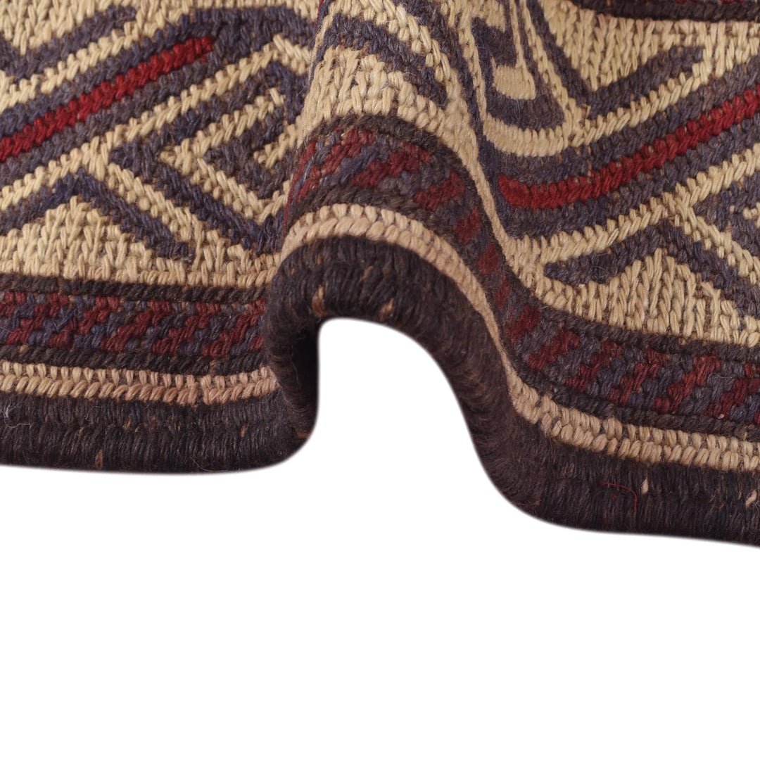 Beige Afghan Saghari Kilim Rug 6' 4" x 9' 2" Flat-Weave | No. AL73962