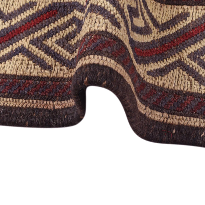 Beige Afghan Saghari Kilim Rug 6' 4" x 9' 2" Flat-Weave | No. AL73962