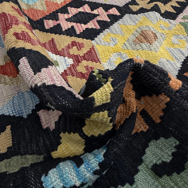 Afghan Vegetable Kilim Rug 6' 11" x 9' 9" Flat-Weave | No. AL739774
