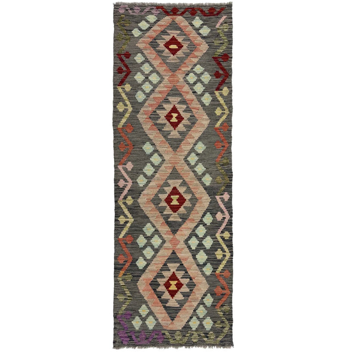 Afghan Vegetable Kilim Rug 2' 3" x 7' 2" Flat-Weave | No. AL739839