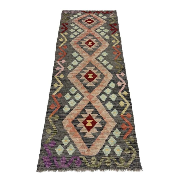 Afghan Vegetable Kilim Rug 2' 3" x 7' 2" Flat-Weave | No. AL739839