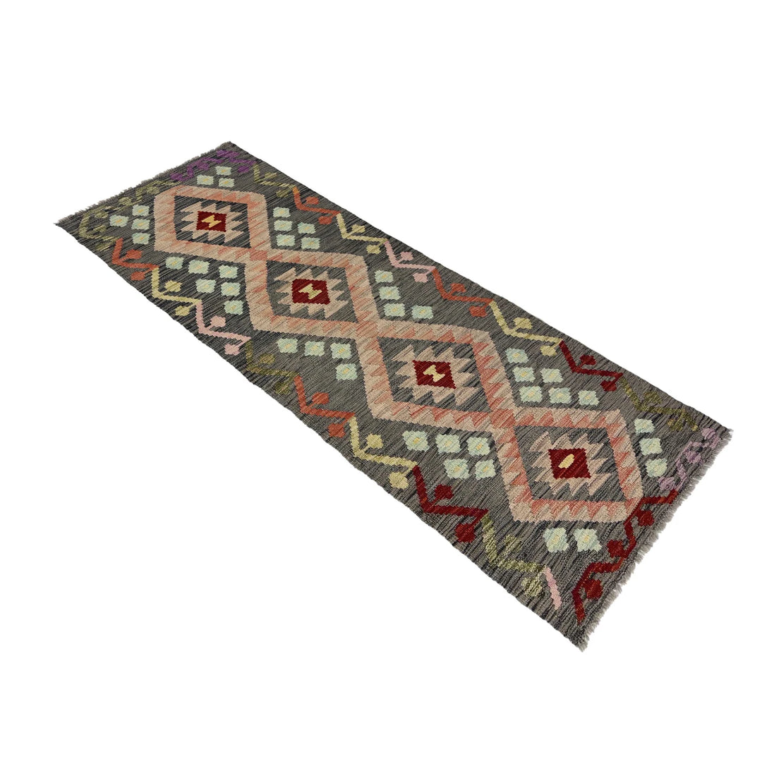 Afghan Vegetable Kilim Rug 2' 3" x 7' 2" Flat-Weave | No. AL739839