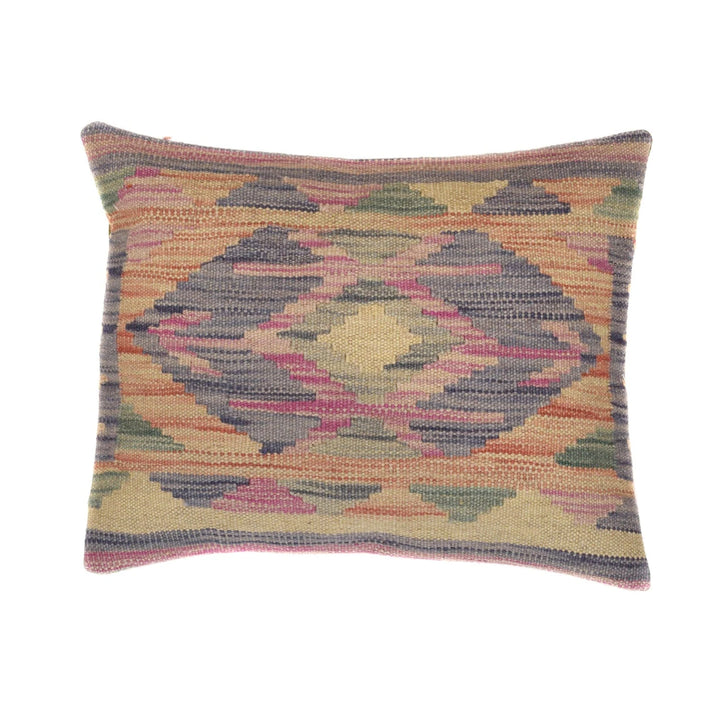 Afghan Geometric Cushion 1' 4" x 1' 1" Flat-Weave | No. AL74066