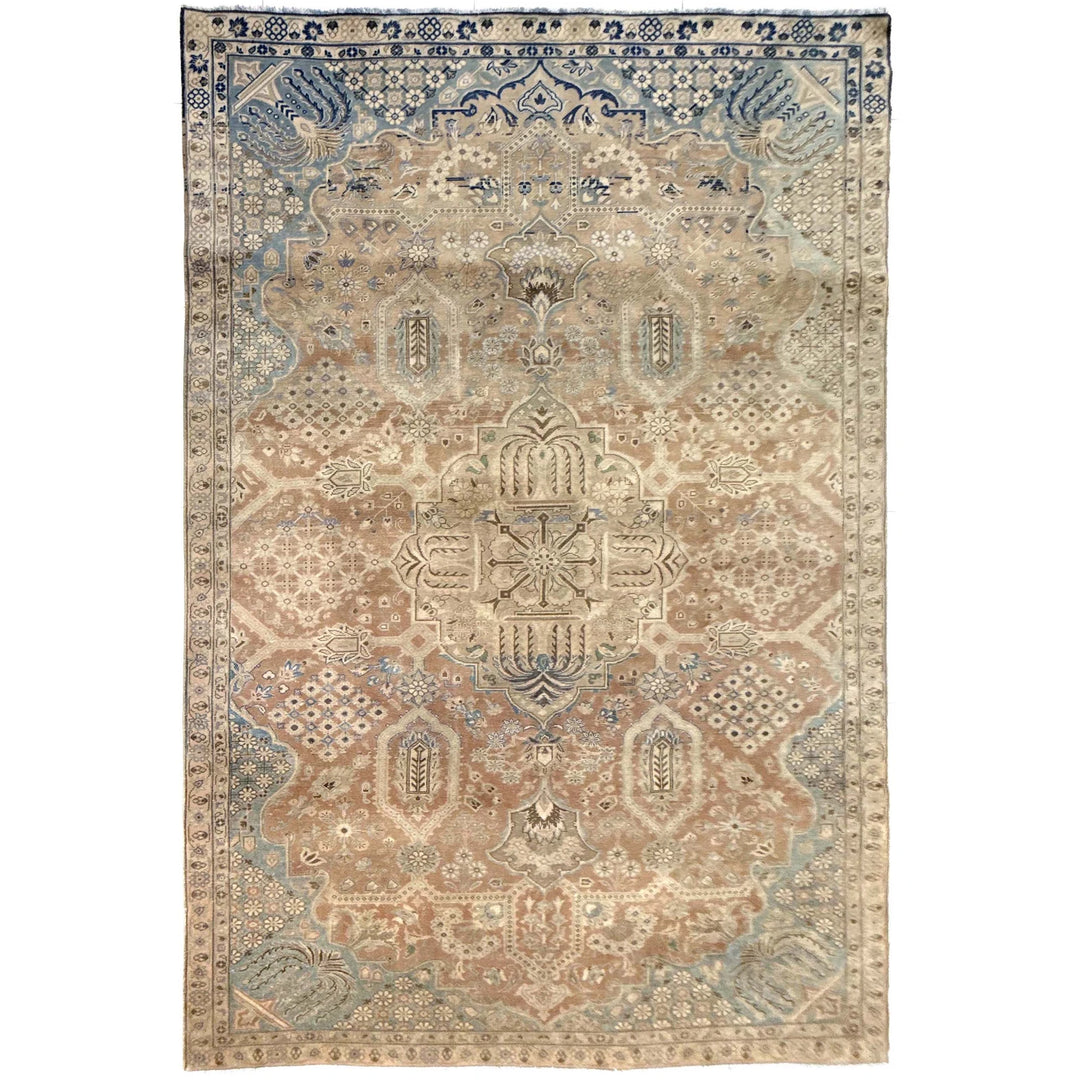 Multicolor Kashan Rug 6' 9" x 10' 6" Hand-Knotted | No. AL74068