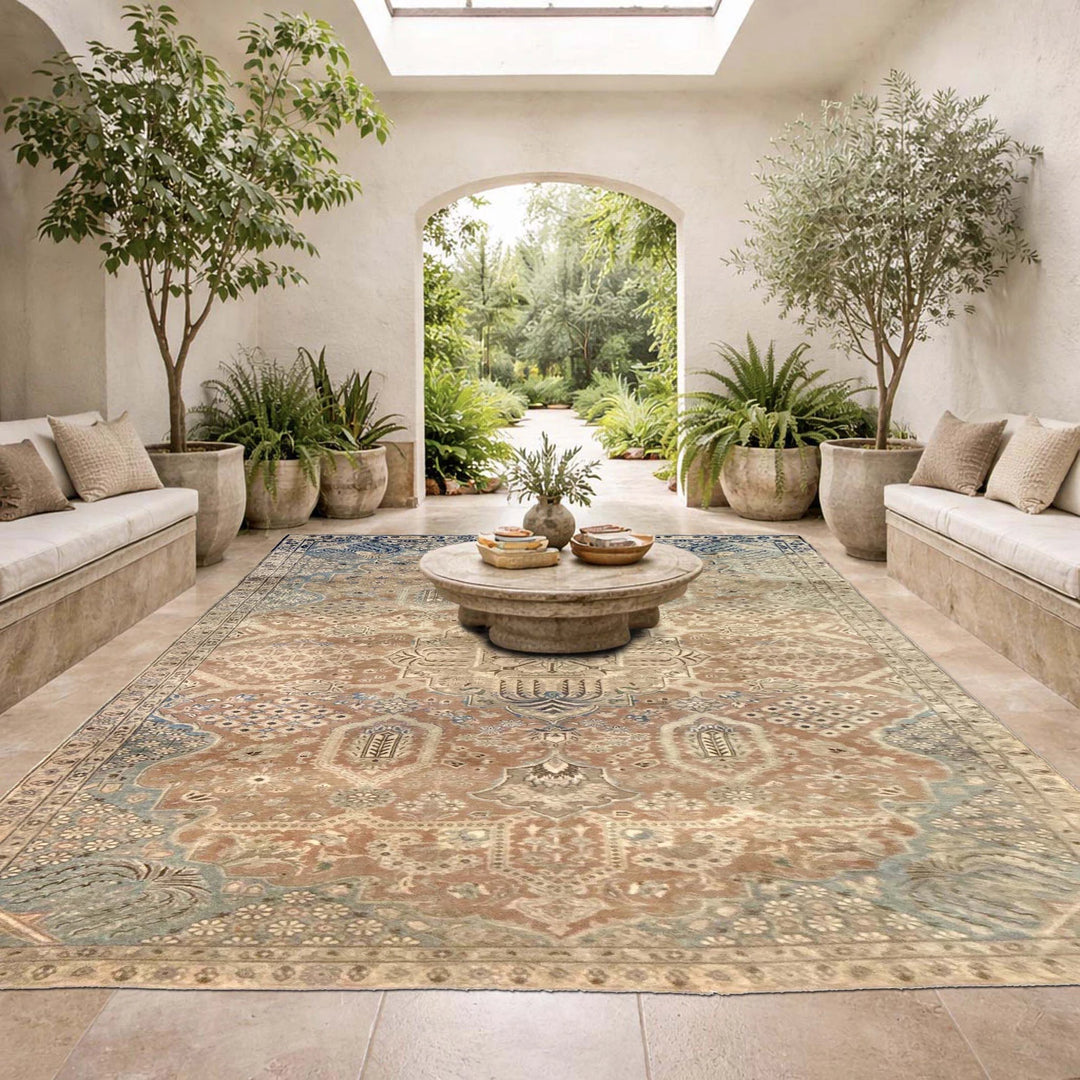 Multicolor Kashan Rug 6' 9" x 10' 6" Hand-Knotted | No. AL74068