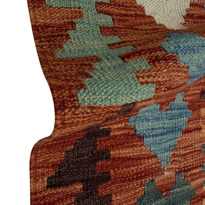Afghan Vegetable Kilim Rug 6' 5" x 9' 7" Flat-Weave | No. AL74108