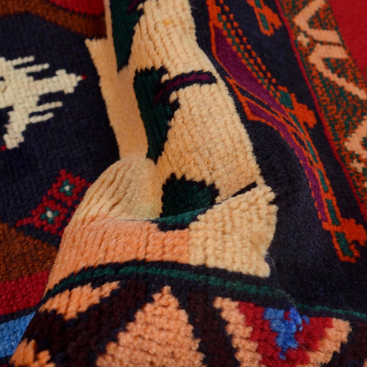 Afghan Pictorial Rug 3' 8" x 6' 6" Hand-Knotted | No. AL74120