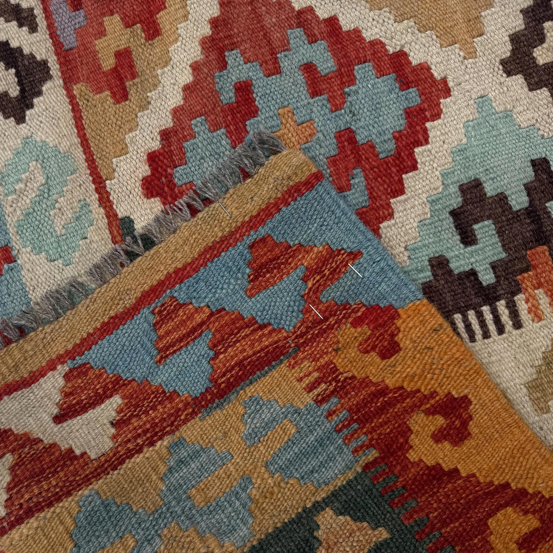 Afghan Kilim Rug 5' 1" x 6' 7" Flat-Weave | No. AL74164