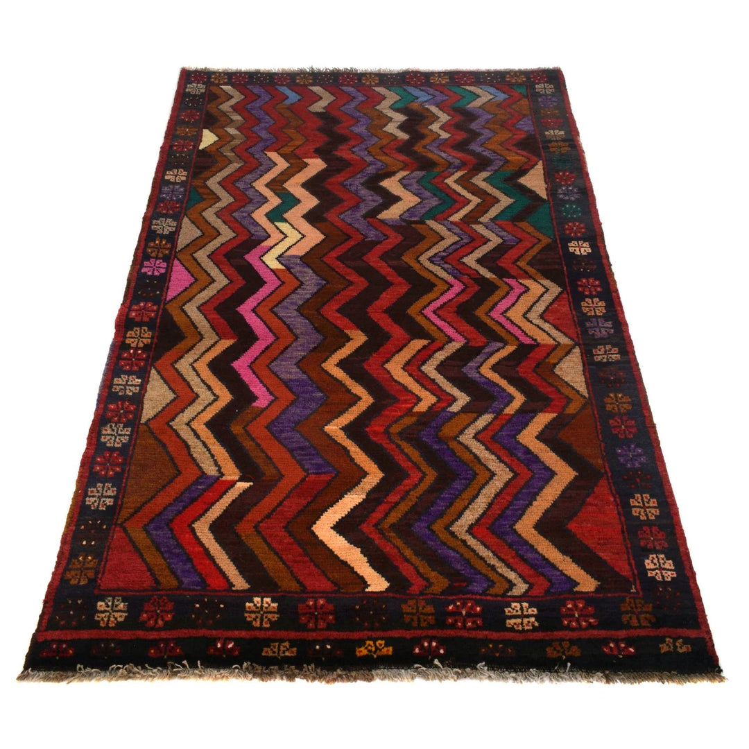 Afghan Baluchi Rug 3' 9" x 6' 1" Hand-Knotted | No. AL74173
