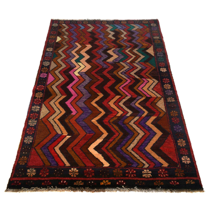 Afghan Baluchi Rug 3' 9" x 6' 1" Hand-Knotted | No. AL74173