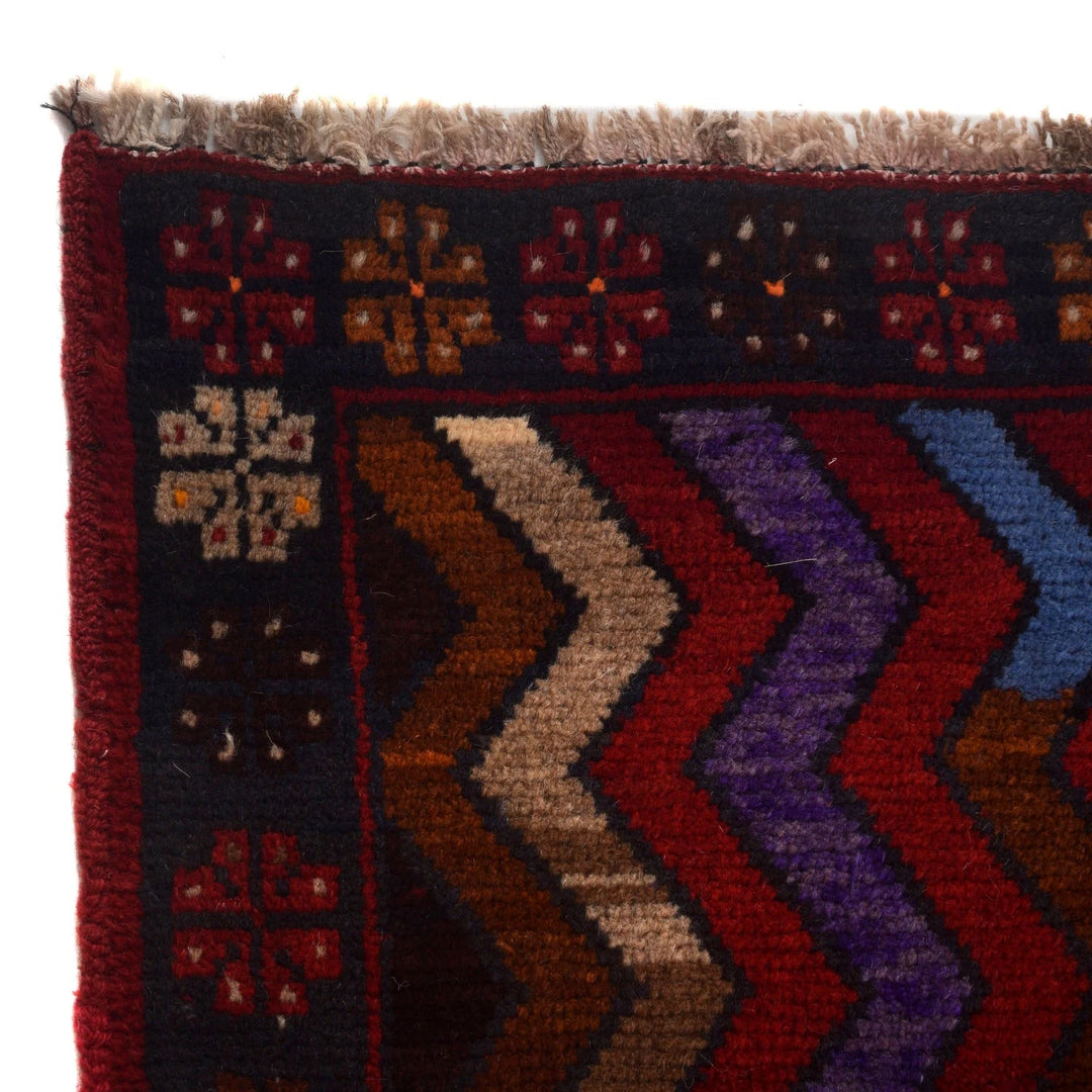 Afghan Baluchi Rug 3' 9" x 6' 1" Hand-Knotted | No. AL74173