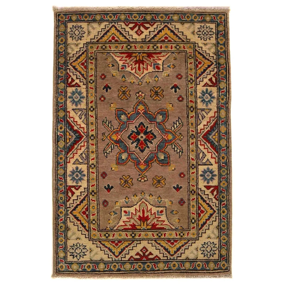 Afghan Kazak Rug 2' 7" x 4' 1" Hand-Knotted | No. AL74175