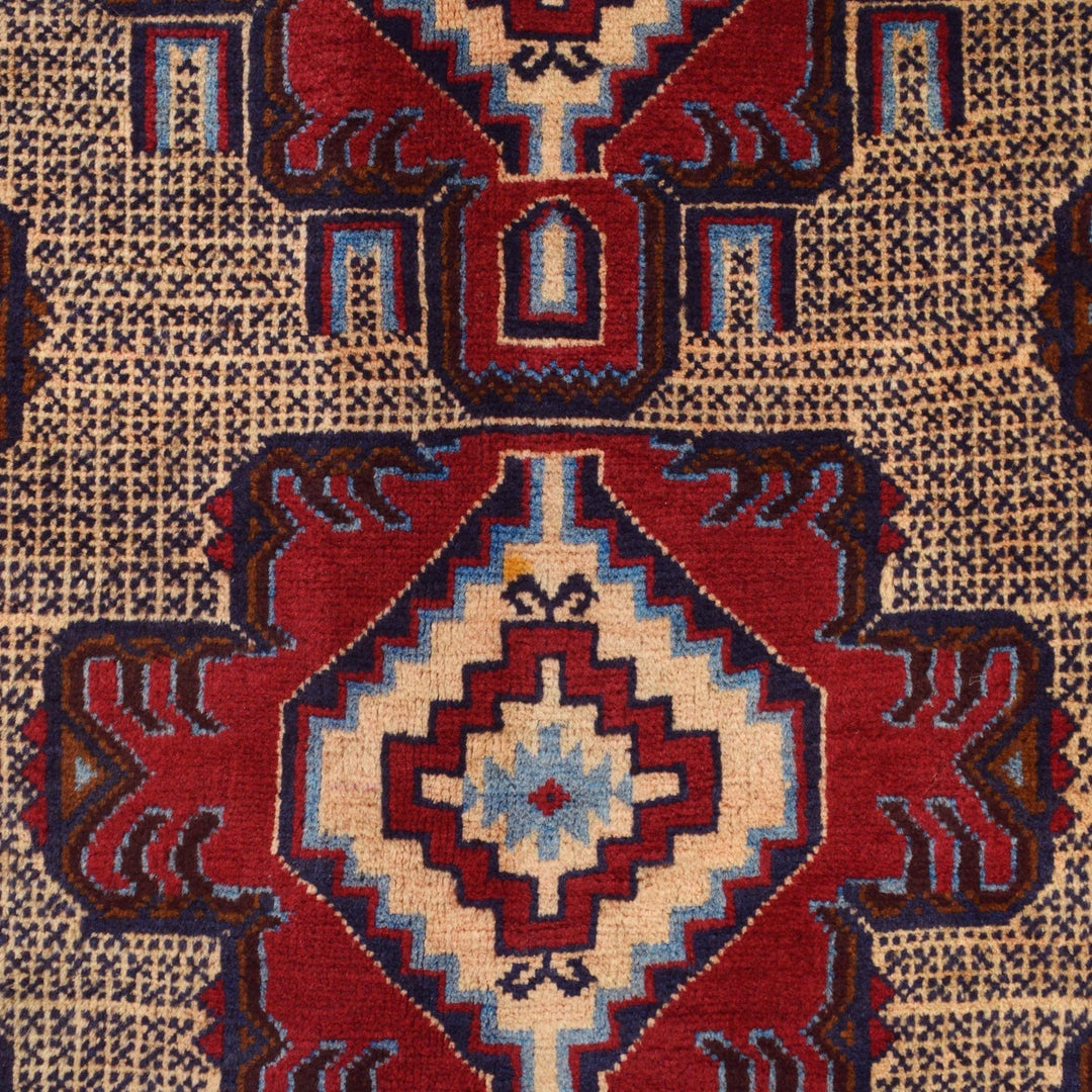 Afghan Baluchi Rug 3' 1" x 4' 11" Hand-Knotted | No. AL74345