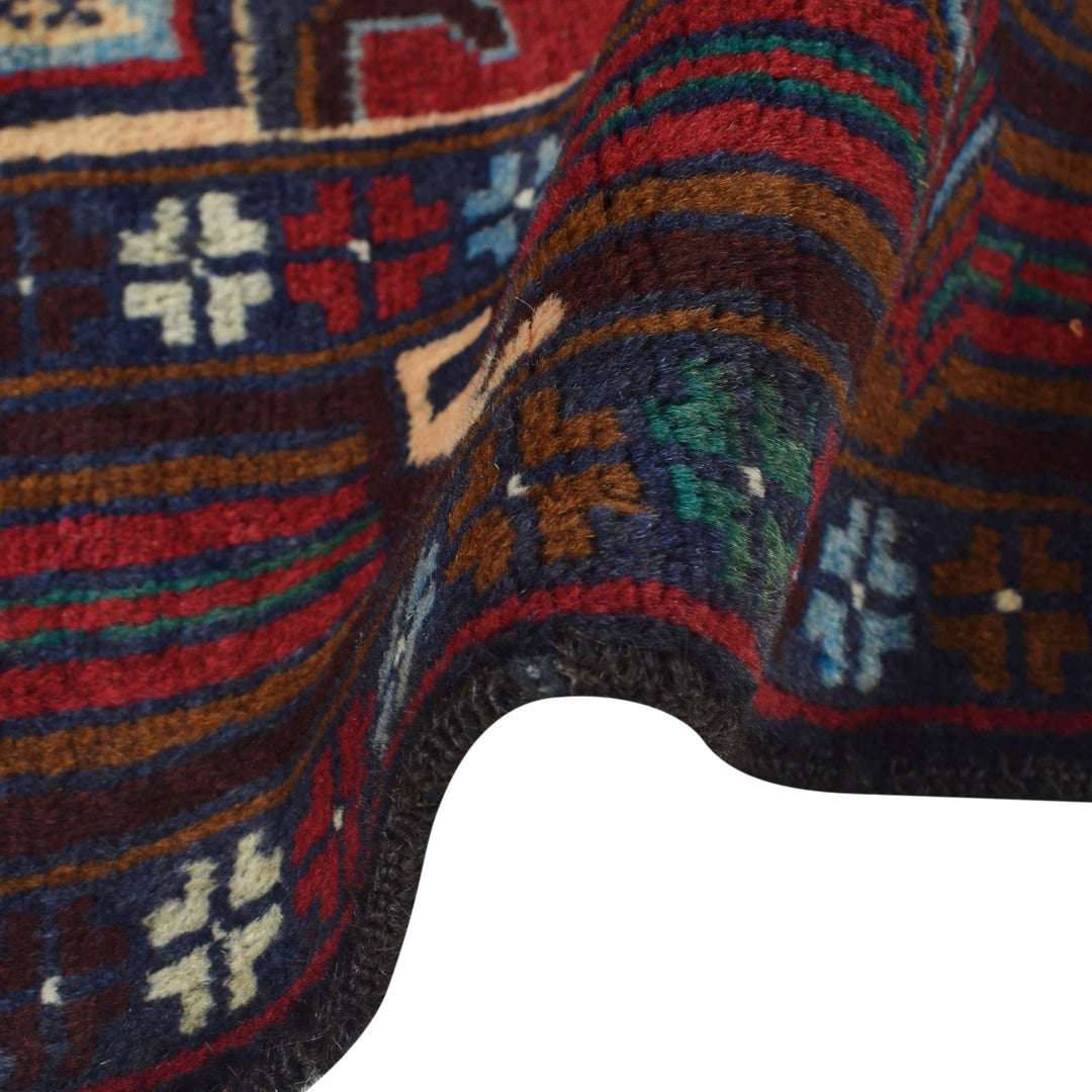 Afghan Baluchi Rug 3' 1" x 4' 11" Hand-Knotted | No. AL74345