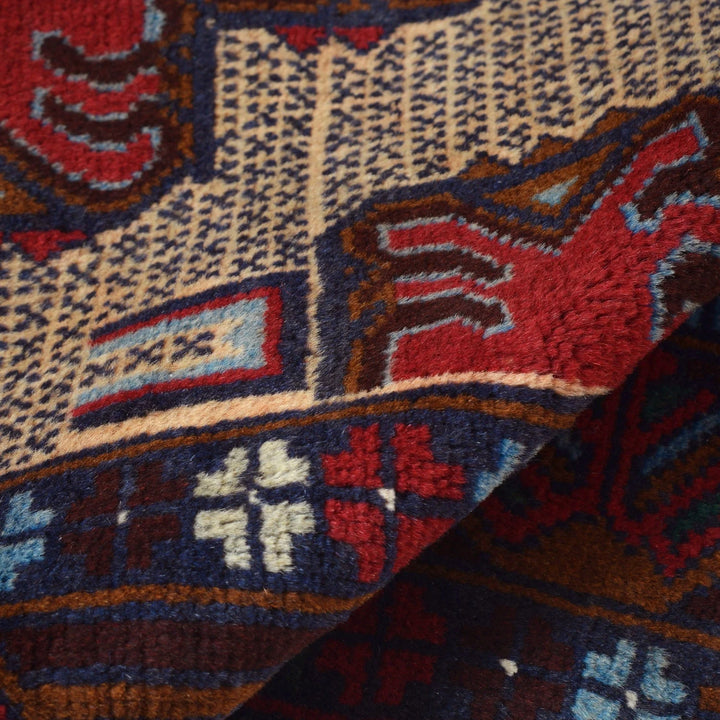 Afghan Baluchi Rug 3' 1" x 4' 11" Hand-Knotted | No. AL74345