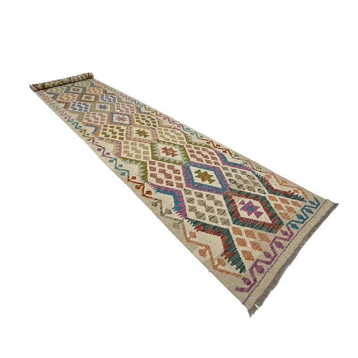 Afghan Vegetable Kilim Rug 2' 10" x 16' 2" Flat-Weave | No. AL744143