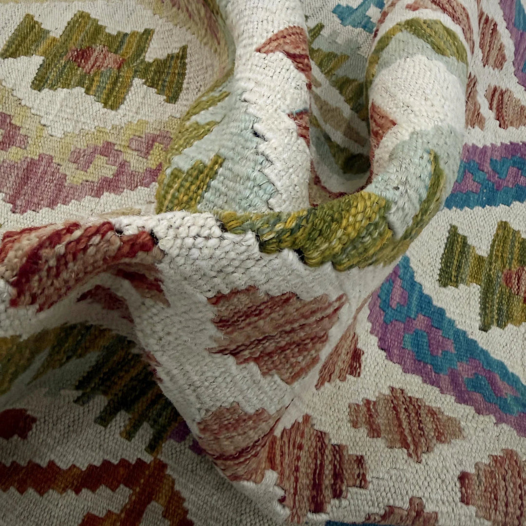 Afghan Vegetable Kilim Rug 2' 10" x 16' 2" Flat-Weave | No. AL744143