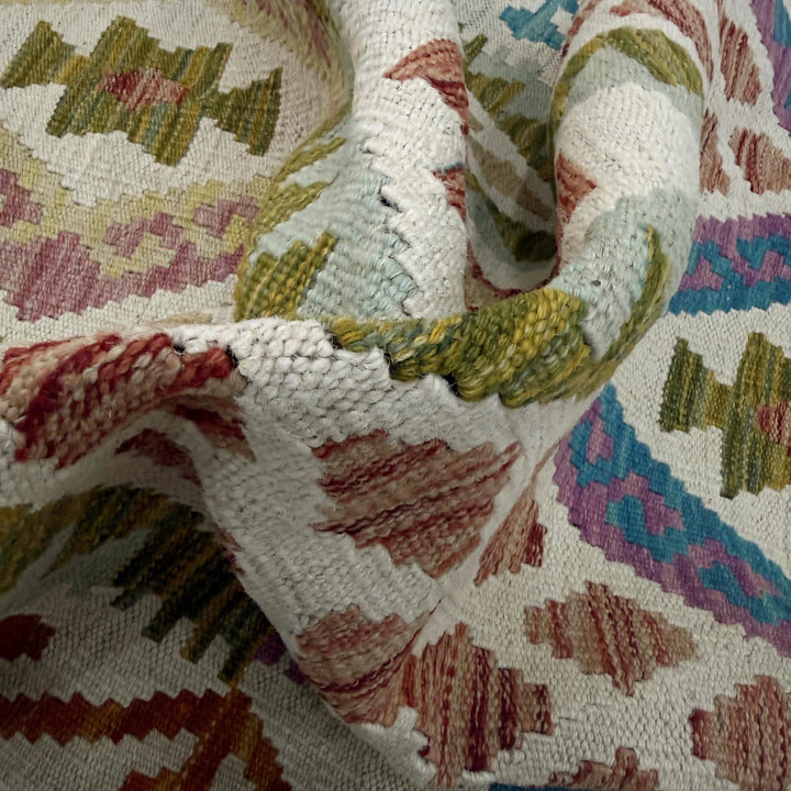 Afghan Vegetable Kilim Rug 2' 10" x 16' 2" Flat-Weave | No. AL744143