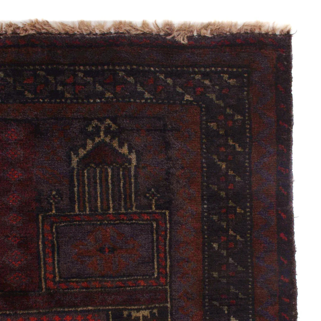 Afghan Prayer Rug 2' 10" x 4' 4" Hand-Knotted | No. AL74443