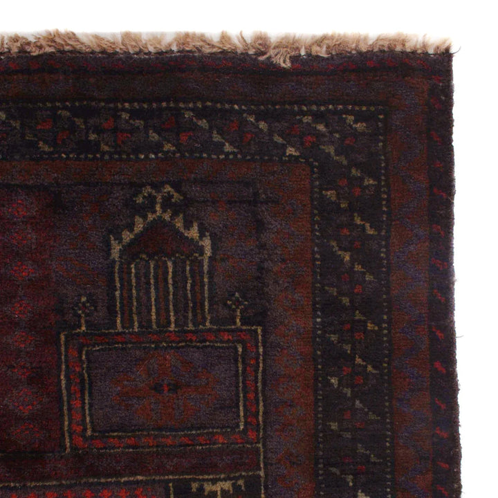 Afghan Prayer Rug 2' 10" x 4' 4" Hand-Knotted | No. AL74443