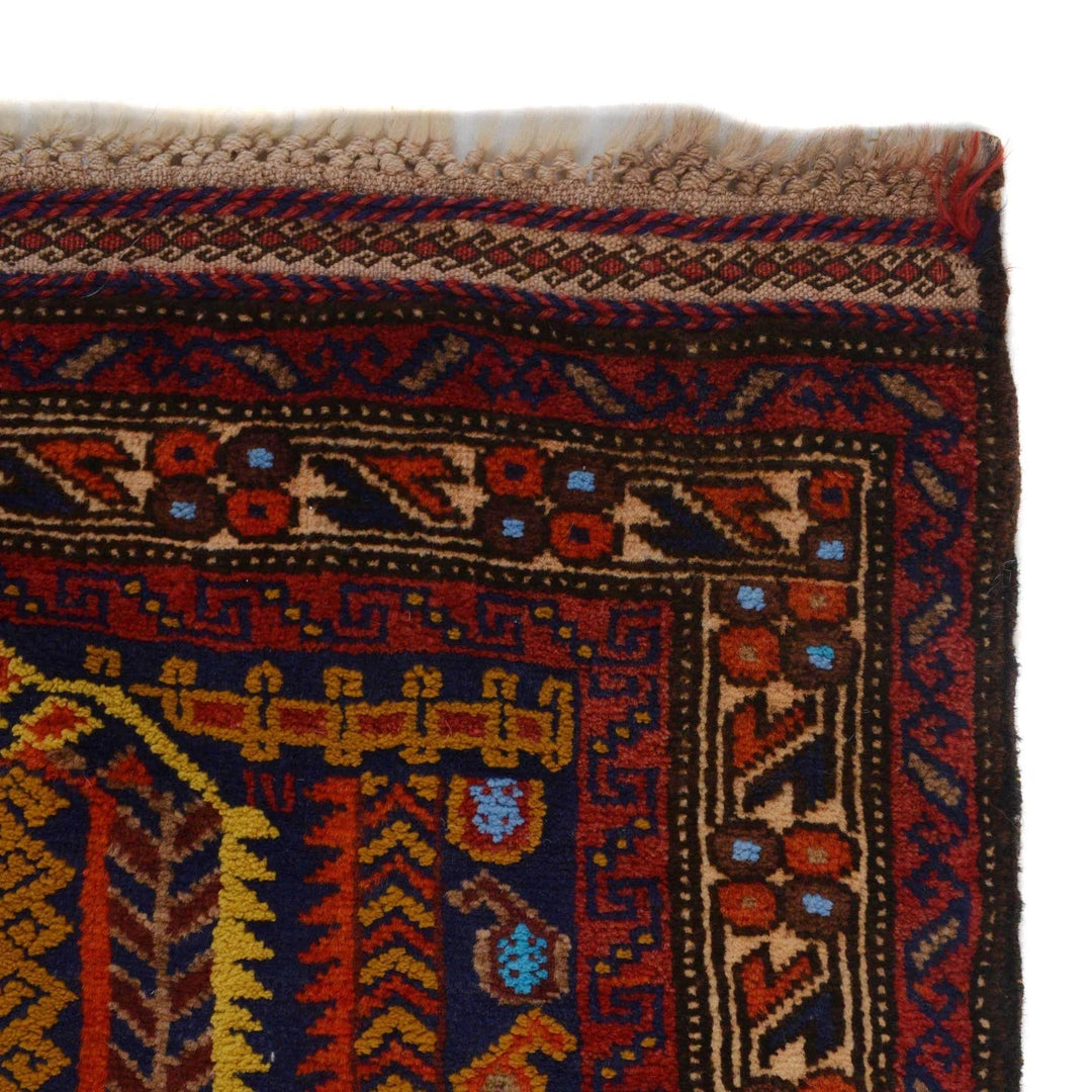 Afghan Prayer Rug 2' 11" x 4' 2" Hand-Knotted | No. AL74487