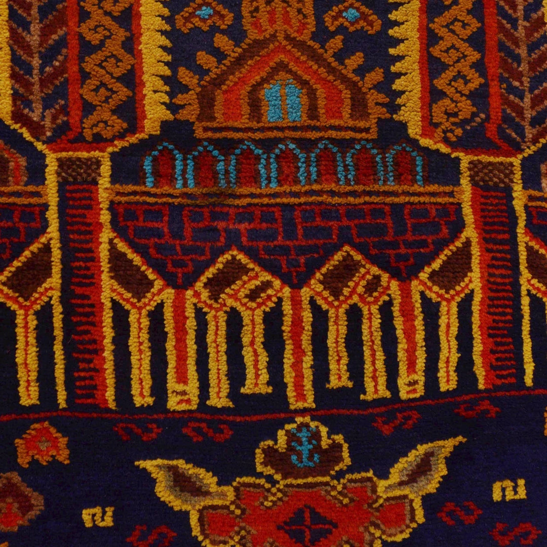 Afghan Prayer Rug 2' 11" x 4' 2" Hand-Knotted | No. AL74487