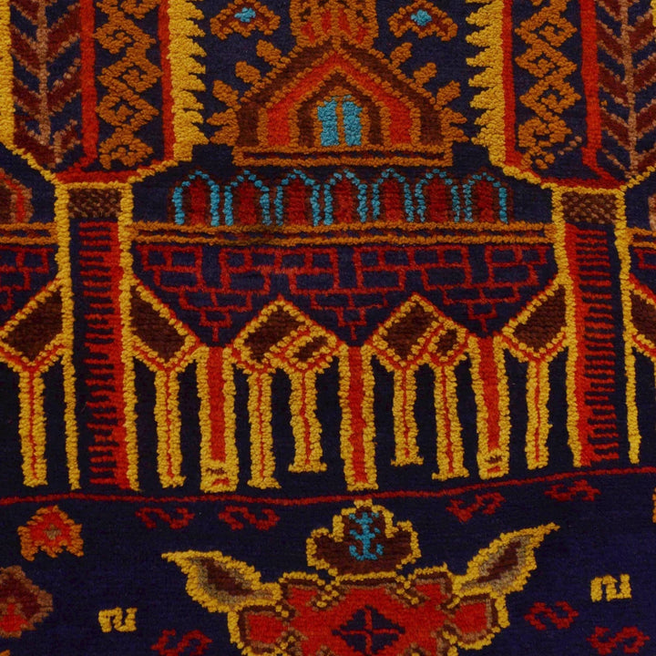 Afghan Prayer Rug 2' 11" x 4' 2" Hand-Knotted | No. AL74487
