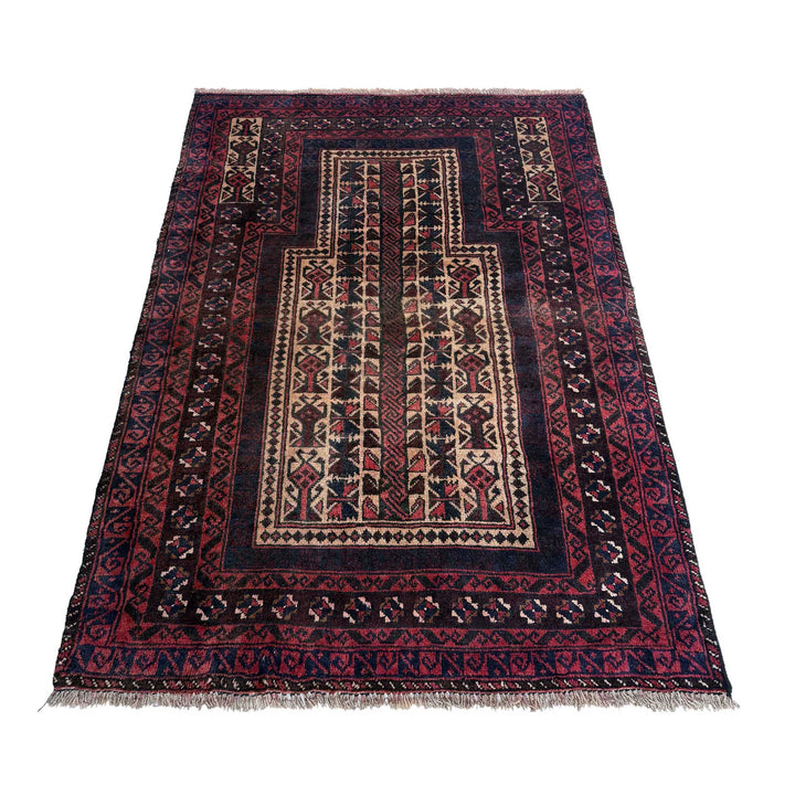 Afghan Prayer Rug 2' 11" x 4' 4" Hand-Knotted | No. AL74519