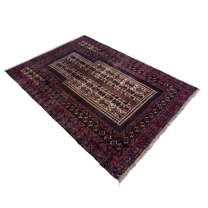 Afghan Prayer Rug 2' 11" x 4' 4" Hand-Knotted | No. AL74519