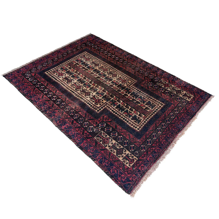 Afghan Prayer Rug 2' 11" x 4' 4" Hand-Knotted | No. AL74519