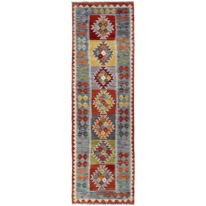 Afghan Vegetable Kilim Rug 2' 6" x 9' 4" Flat-Weave | No. AL74579