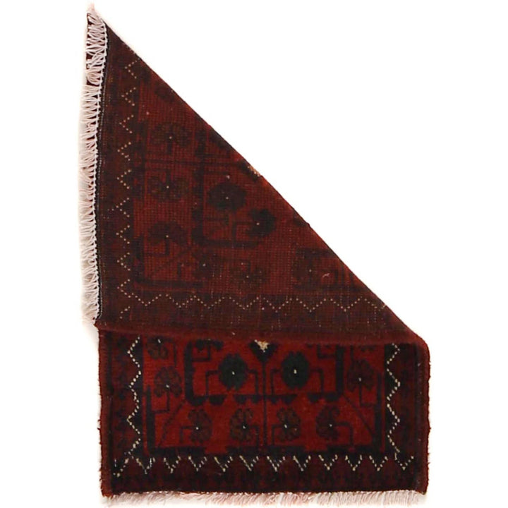Red Afghan Oriental Doormat 1' 5" x 2' 0" Hand-Knotted | No. AL74585