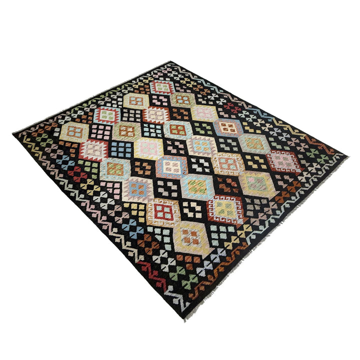 Afghan Vegetable Kilim Rug 6' 9" x 9' 5" Flat-Weave | No. AL746507