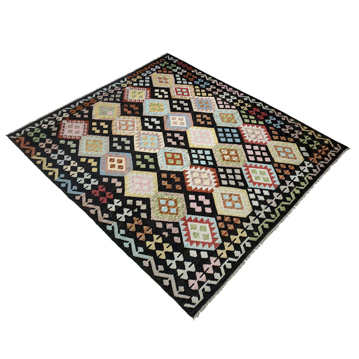Afghan Vegetable Kilim Rug 6' 9" x 9' 5" Flat-Weave | No. AL746507