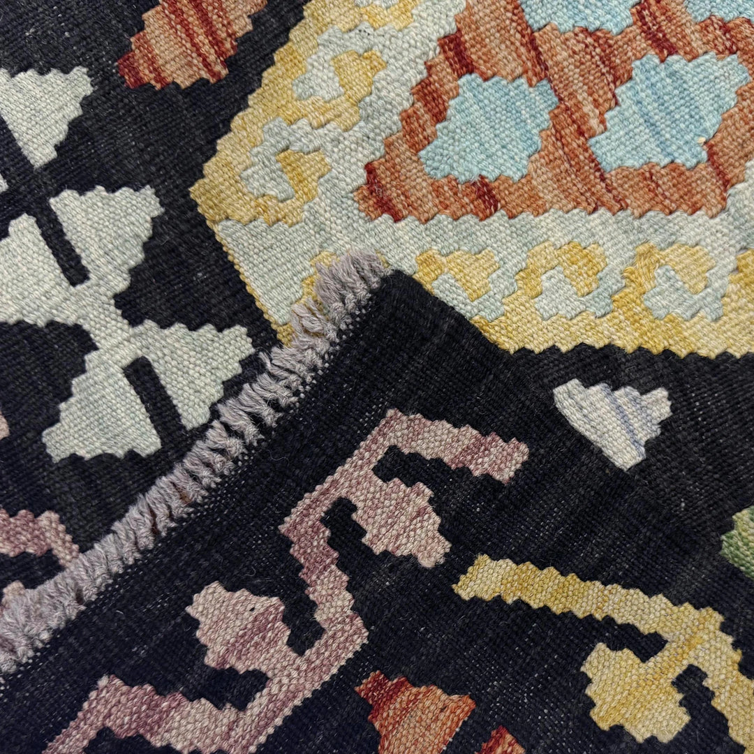 Afghan Vegetable Kilim Rug 6' 9" x 9' 5" Flat-Weave | No. AL746507