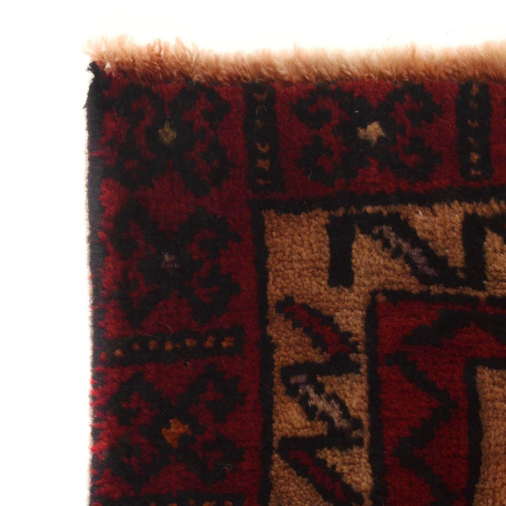 Beige Afghan Baluchi Rug 3' 1" x 5' 7" Hand-Knotted | No. AL74750