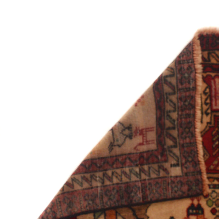 Beige Afghan Baluchi Rug 3' 1" x 5' 7" Hand-Knotted | No. AL74750