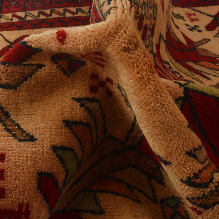 Beige Afghan Baluchi Rug 3' 1" x 5' 7" Hand-Knotted | No. AL74750