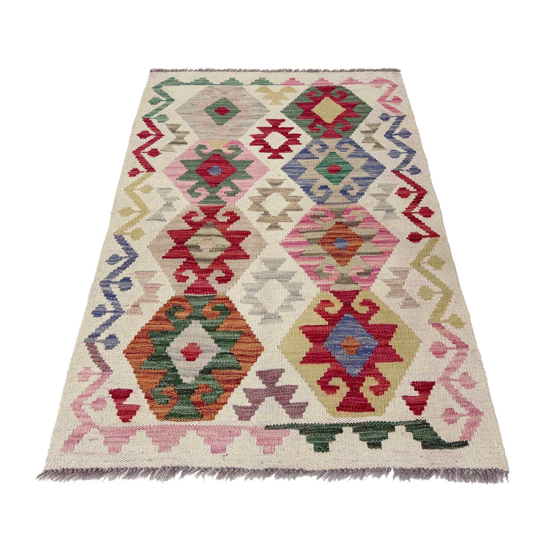 Afghan Kilim Rug 2'7" x 4'2" Flat-Weave | No. AL74961