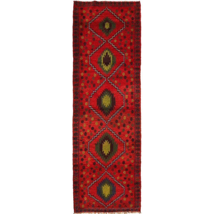 Afghan Baluchi Rug 2'10" x 9'6" Hand-Knotted | No. AL75034