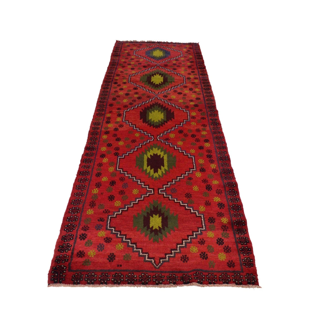 Afghan Baluchi Rug 2'10" x 9'6" Hand-Knotted | No. AL75034