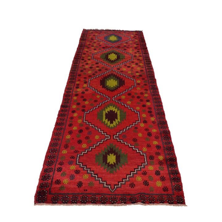 Afghan Baluchi Rug 2'10" x 9'6" Hand-Knotted | No. AL75034