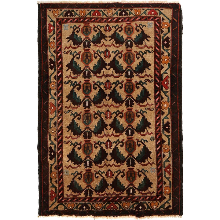 Afghan Baluchi Rug 2' 11" x 4' 9" Hand-Knotted | No. AL75040
