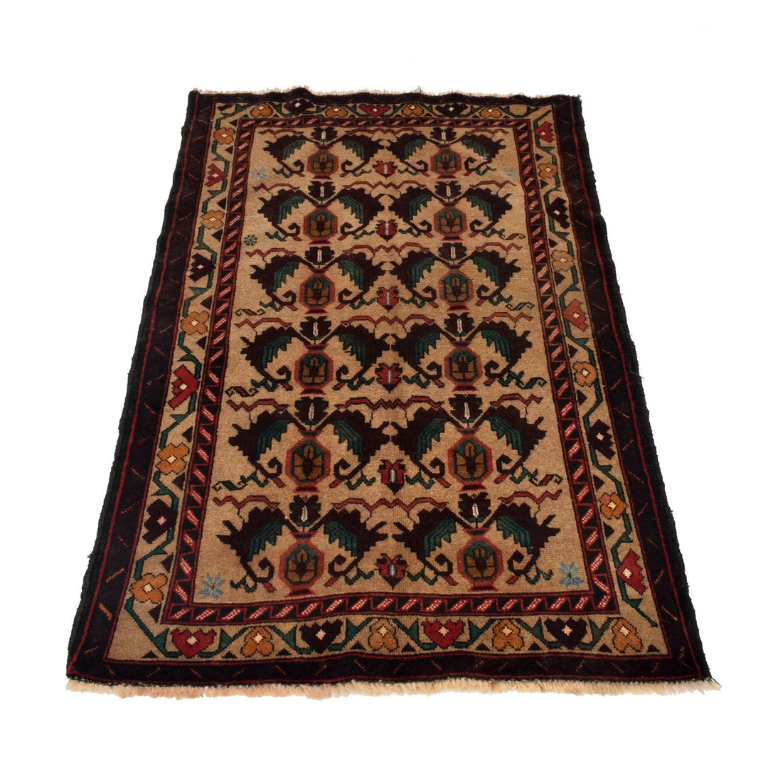 Afghan Baluchi Rug 2' 11" x 4' 9" Hand-Knotted | No. AL75040