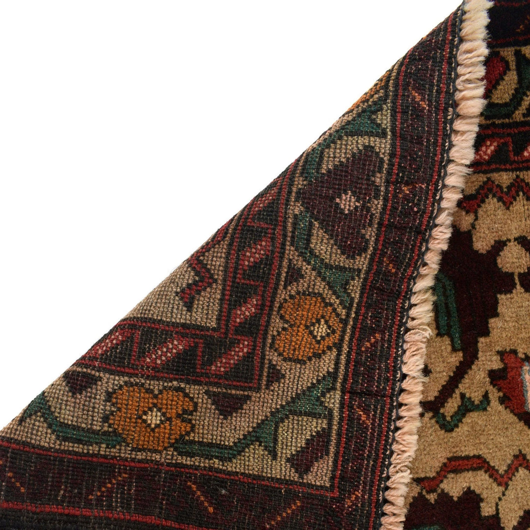 Afghan Baluchi Rug 2' 11" x 4' 9" Hand-Knotted | No. AL75040