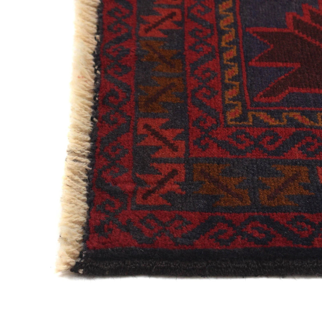 Blue Afghan Baluchi Rug 3' 2" x 4' 11" Hand-Knotted | No. AL75051